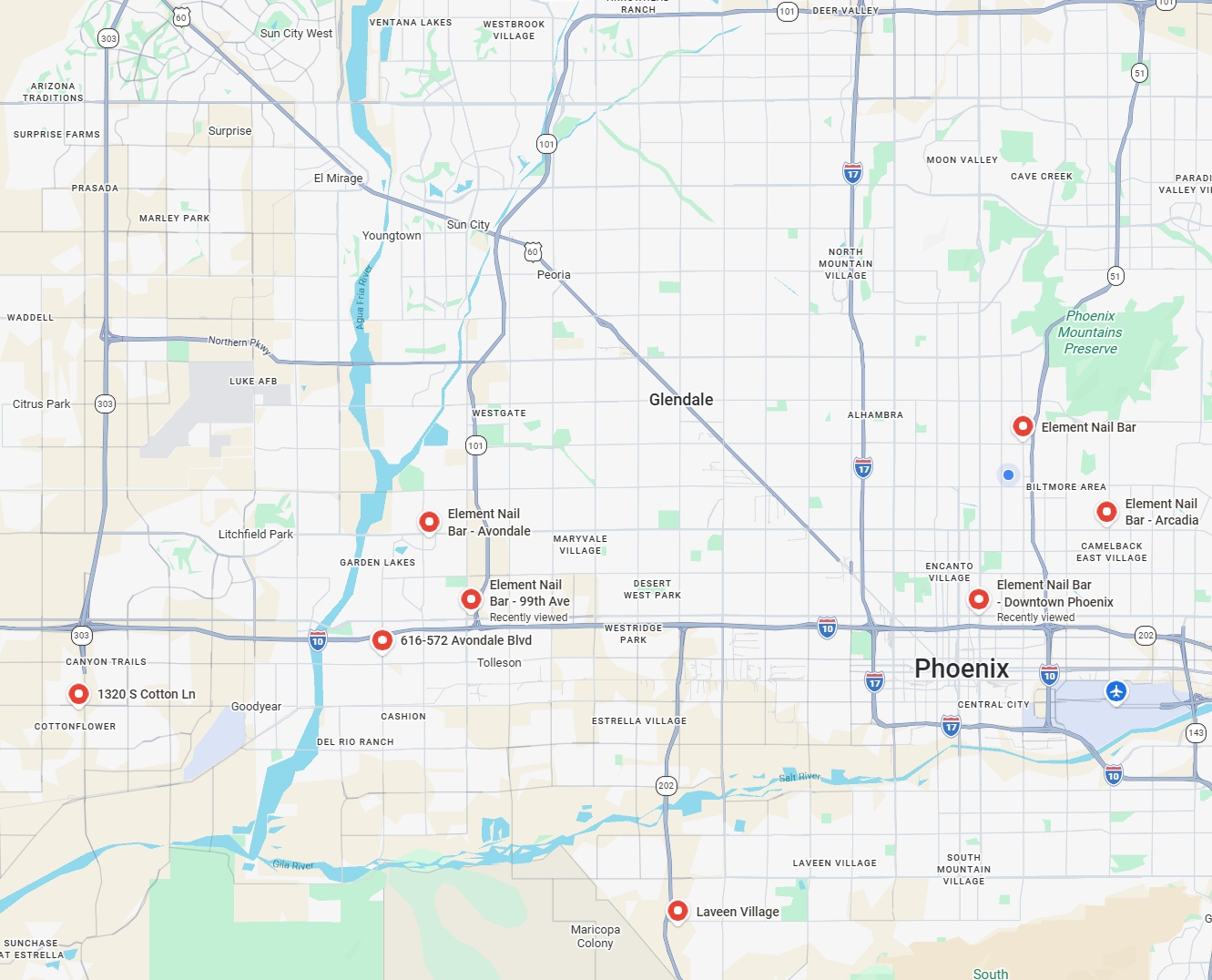 Element Nail Bar Phoenix Valley location network